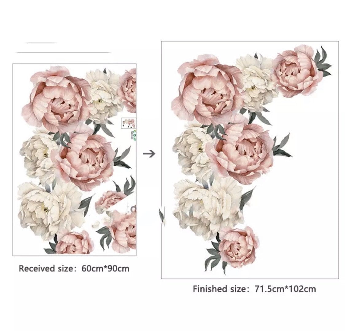 Peonies Wall Decals (Corner)