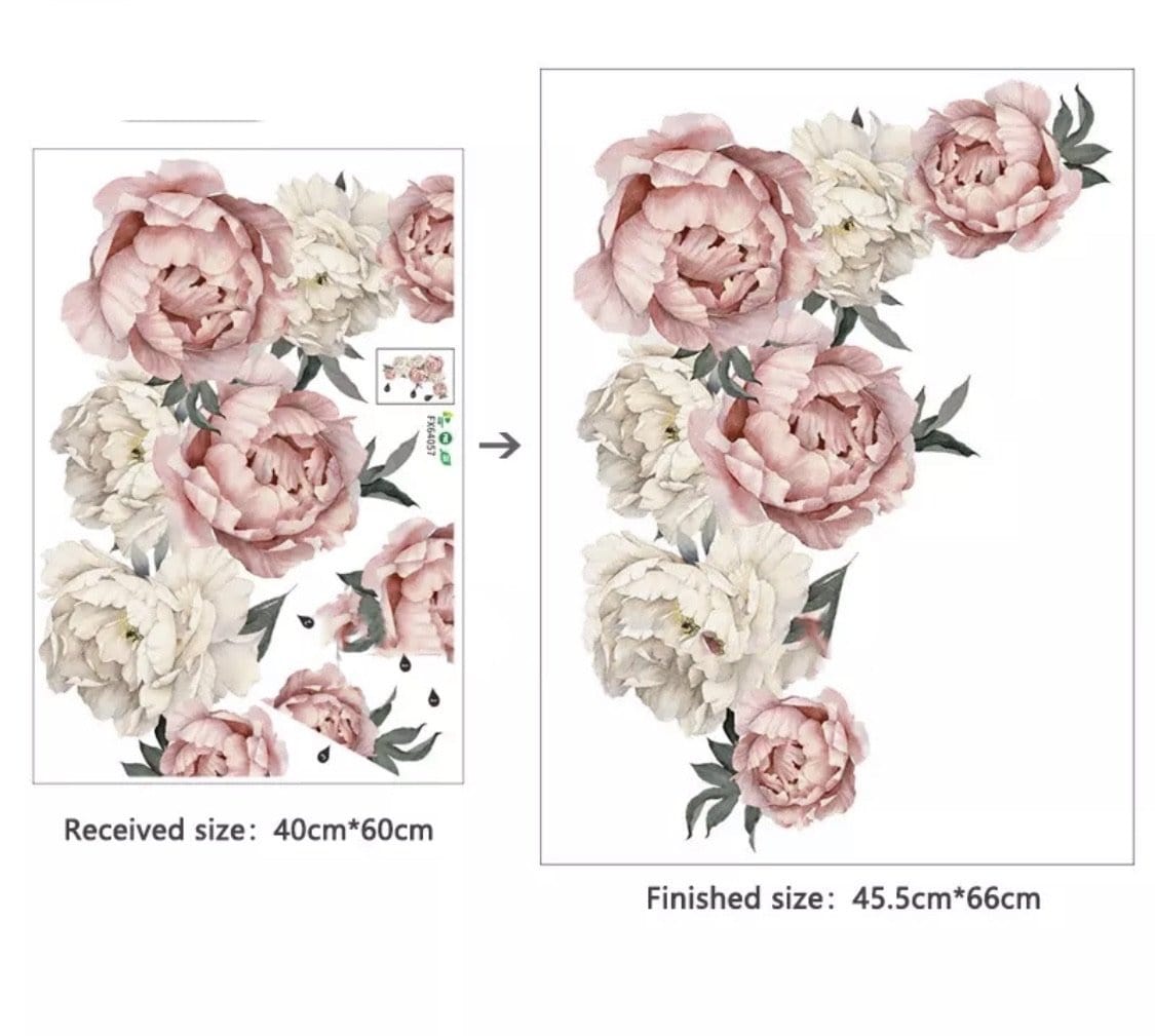 Peonies Wall Decals (Corner)