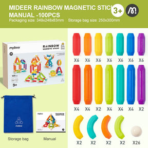 Rainbow Magnetic Sticks-100pcs